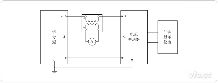數(shù)字輸出電流變送器校準(zhǔn)接線圖(電流互感器擴展標(biāo)準(zhǔn)表量程)