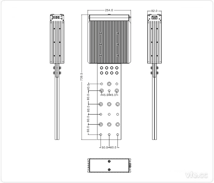 1000A、1500A、2000A刀片式SP變頻功率傳感器外形尺寸(單位：mm)