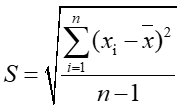 樣本標(biāo)準(zhǔn)偏差，樣本標(biāo)準(zhǔn)差